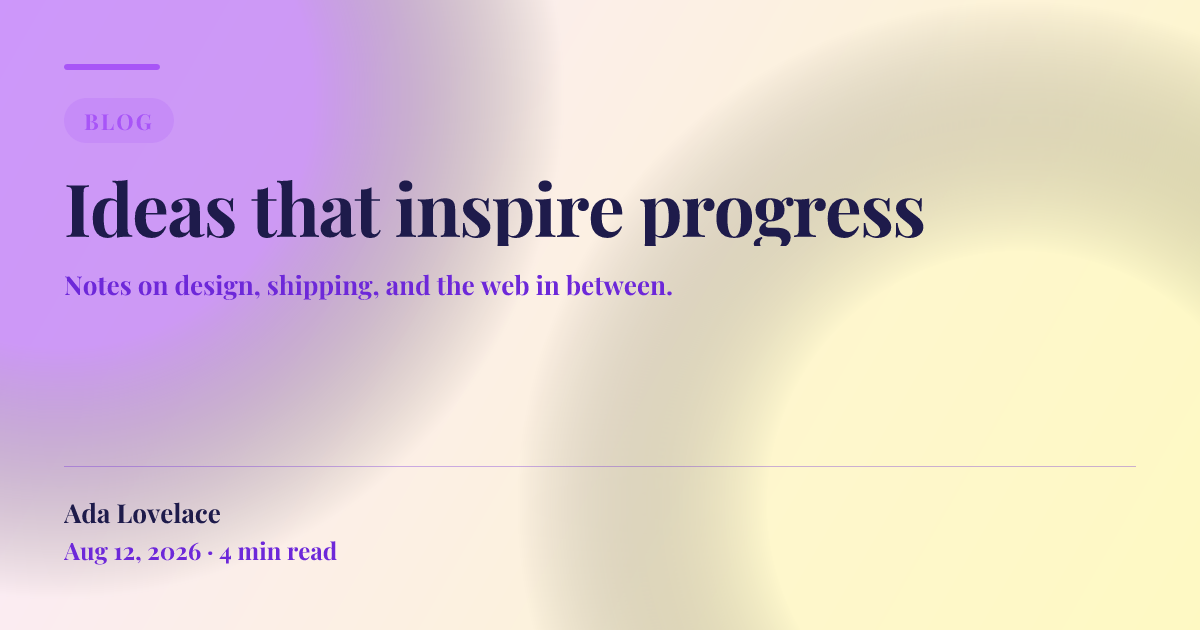 Blog post (Editorial · Pastel wash), an Open Graph image made with OG Cover