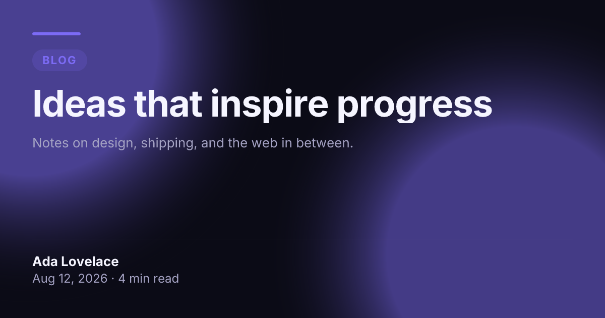 Blog post template in the Midnight palette