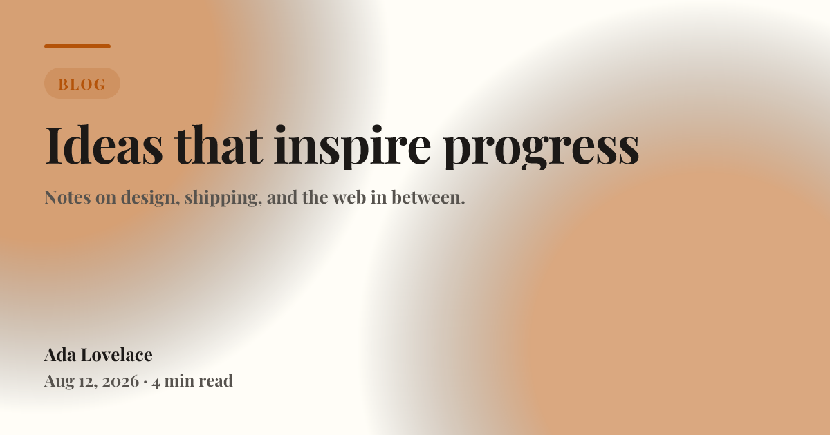 Blog post template in the Paper palette