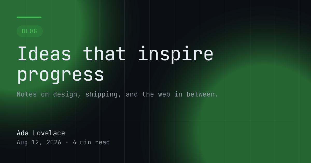 Blog post template in the Terminal palette