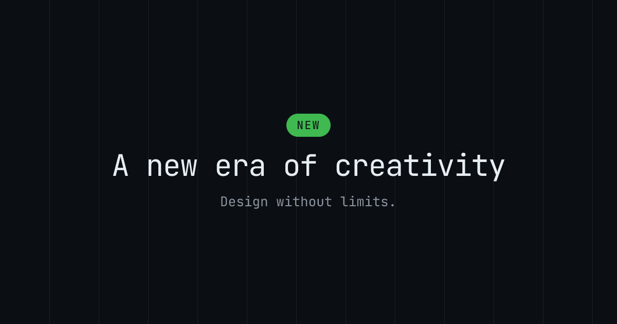 Bold gradient template in the Terminal palette