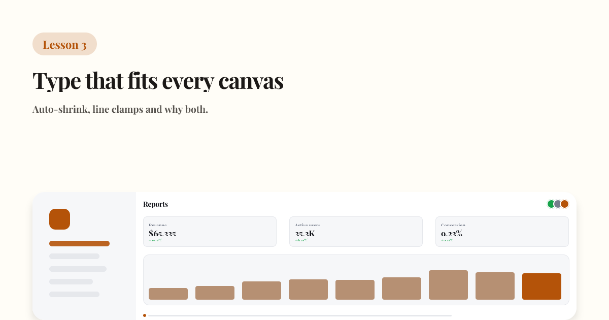 Course lesson template in the Paper palette
