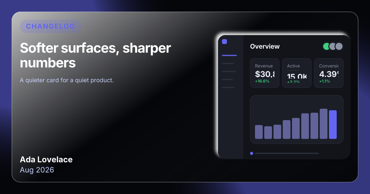 Dashboard update template in the Aurora palette