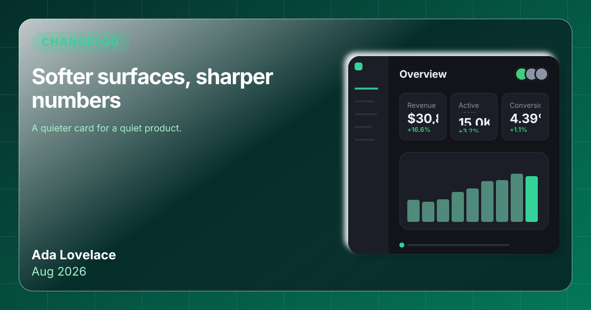 Dashboard update template in the Forest palette
