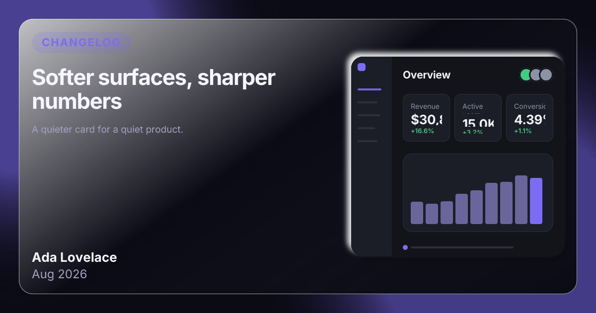 Dashboard update template in the Midnight palette