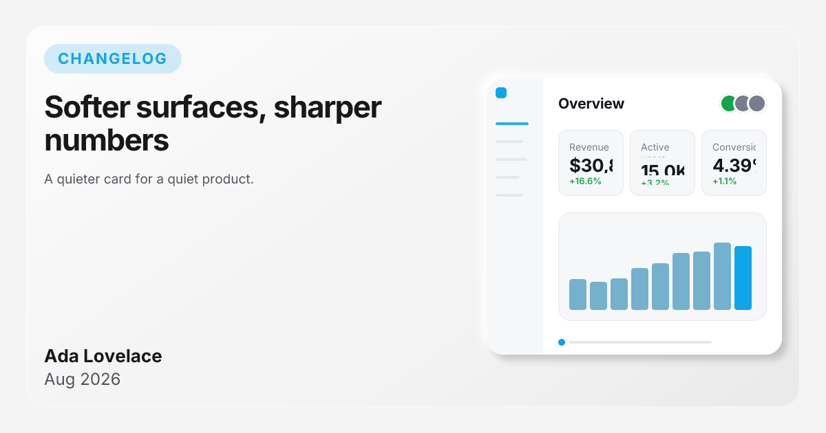 Dashboard update template in the Studio palette