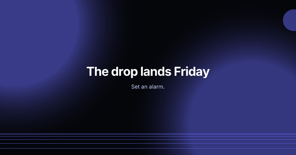Drop announcement template in the Aurora palette
