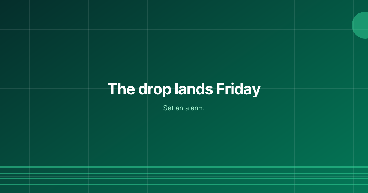 Drop announcement template in the Forest palette