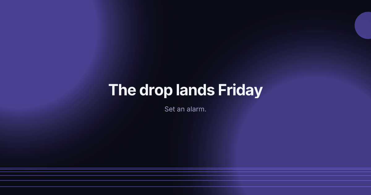 Drop announcement template in the Midnight palette