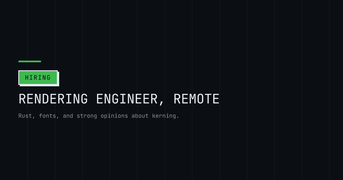 Job opening template in the Terminal palette