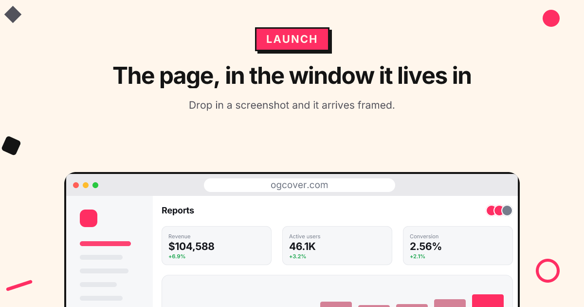 Landing page template in the Memphis palette