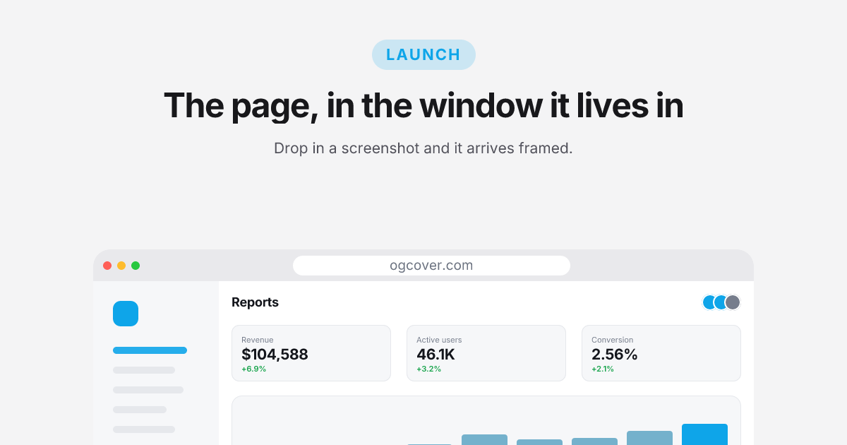 Landing page template in the Studio palette