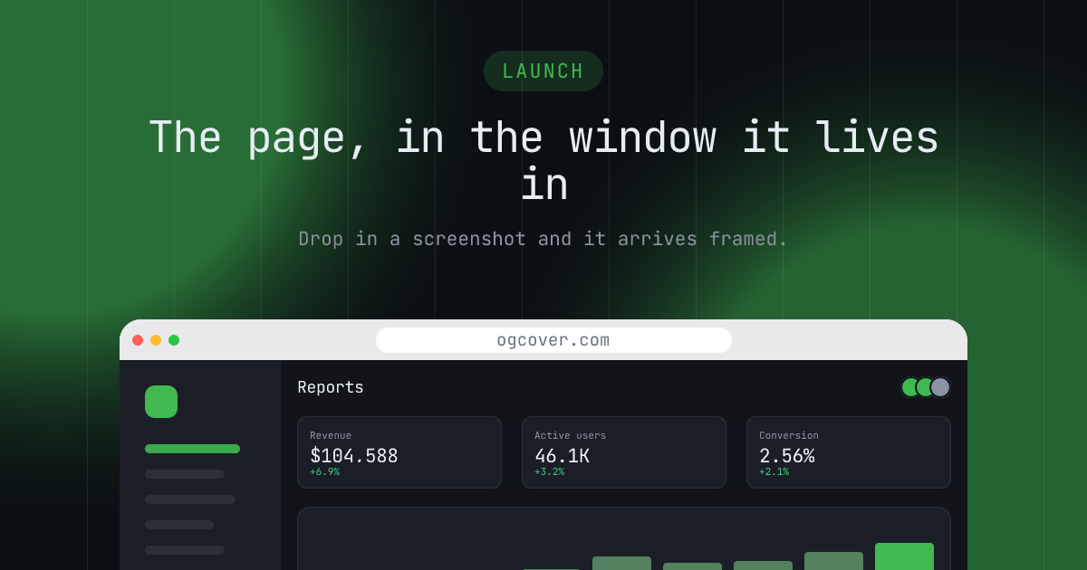 Landing page template in the Terminal palette