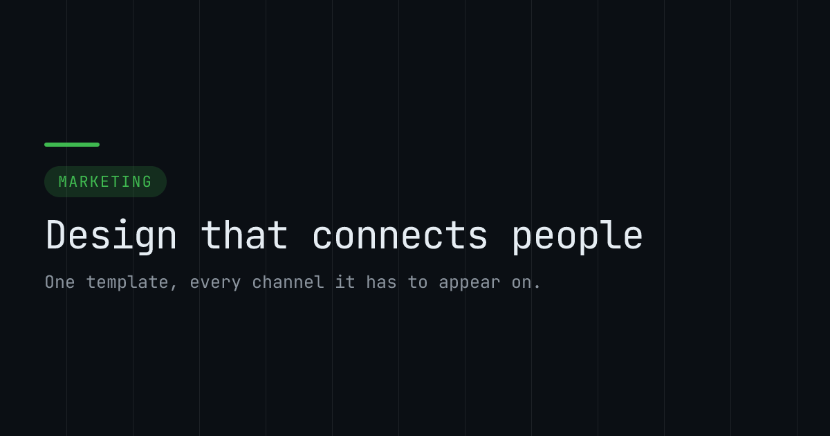 Marketing template in the Terminal palette
