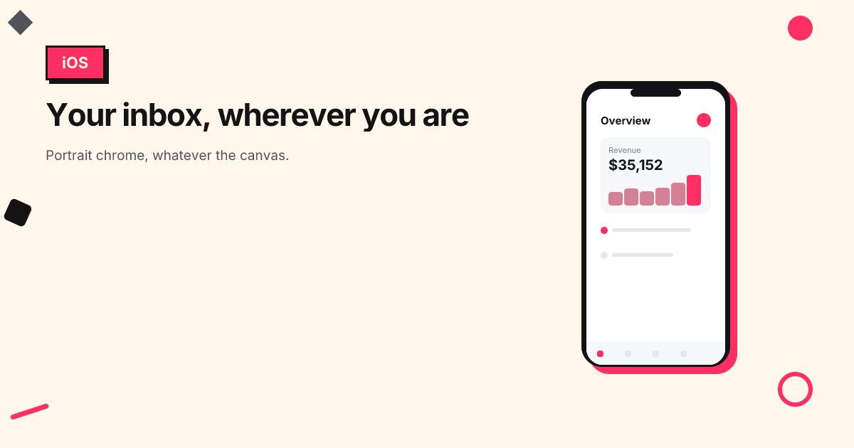 Mobile app template in the Memphis palette