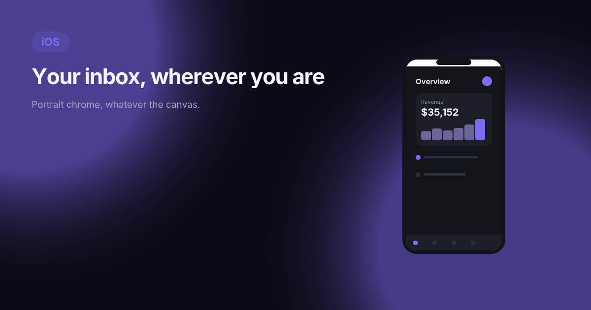 Mobile app template in the Midnight palette