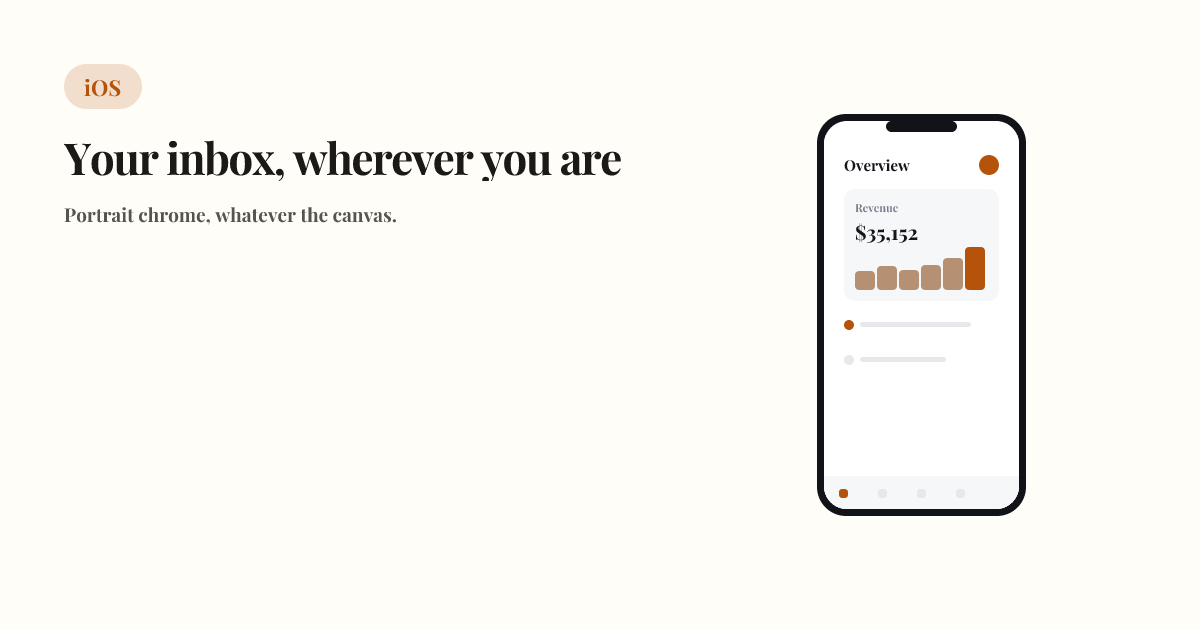 Mobile app template in the Paper palette