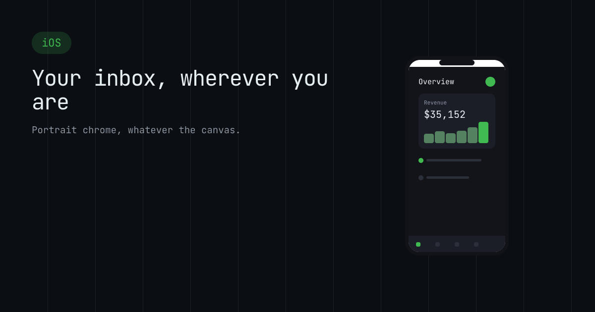 Mobile app template in the Terminal palette