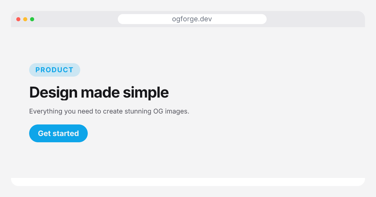 Product window template in the Studio palette