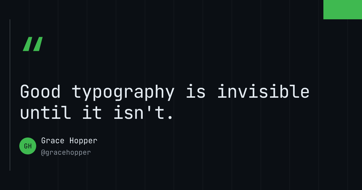 Pull quote template in the Terminal palette