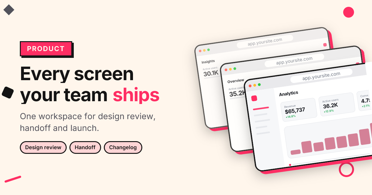 Screen deck template in the Memphis palette