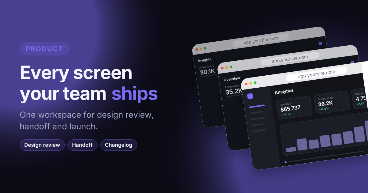 Screen deck template in the Midnight palette