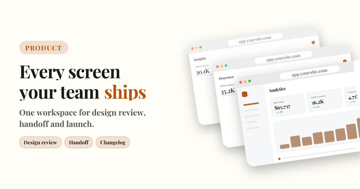 Screen deck template in the Paper palette
