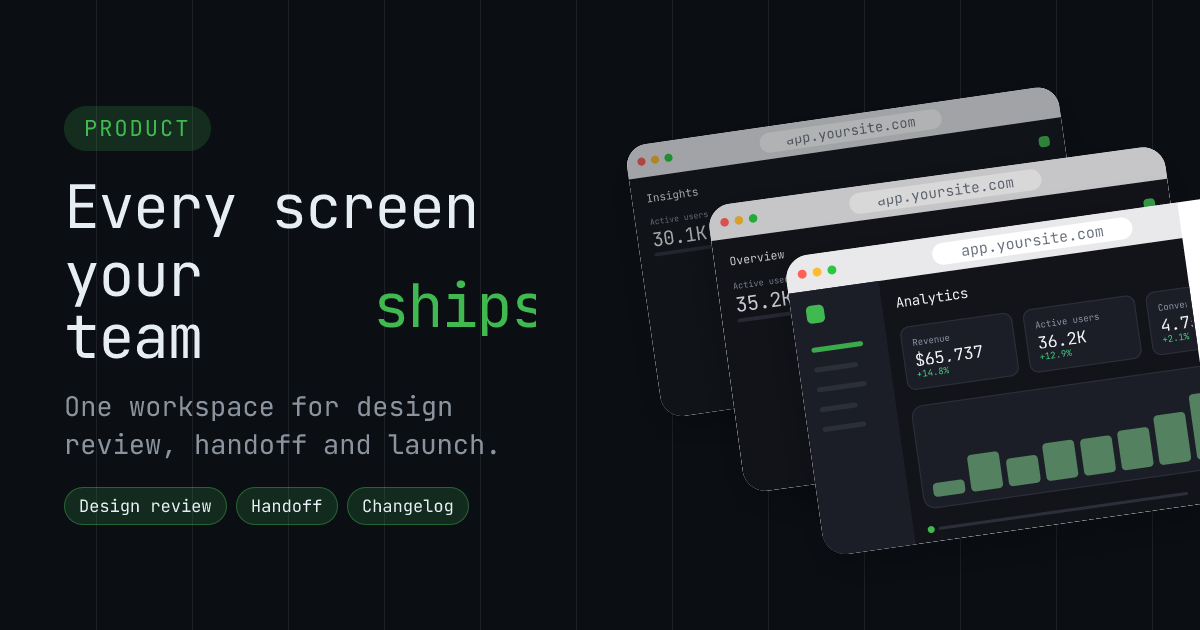 Screen deck template in the Terminal palette