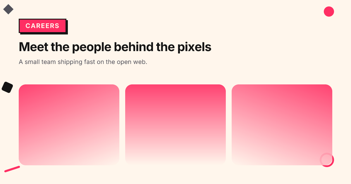 Team grid template in the Memphis palette