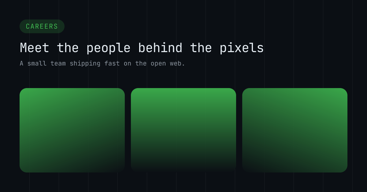 Team grid template in the Terminal palette