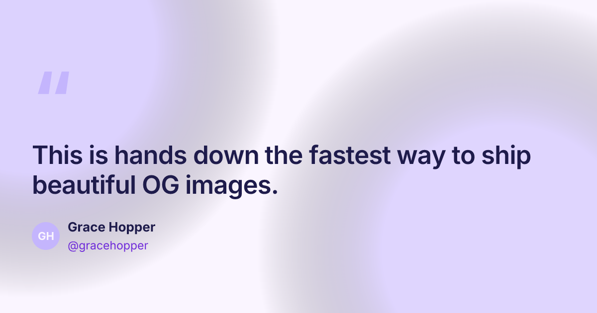 Testimonial (Quote · Wash), an Open Graph image made with OG Cover