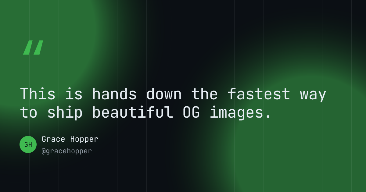 Testimonial template in the Terminal palette